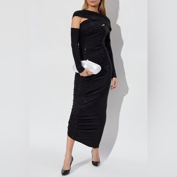 CULT GAIA Kumasi Gown dress with shimmery black - Picture 3 of 15